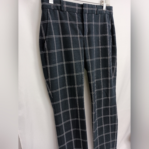 BANANA REPUBLIC Navy Blue White Dress Pants with Windowpane Pattern(#704) - Picture 6 of 8